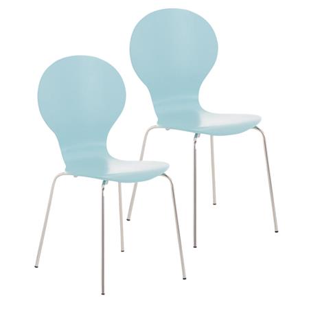 Set 2 Vergaderstoelen CARVALLO, Metalen Structuur, Stapelbaar, Blauw