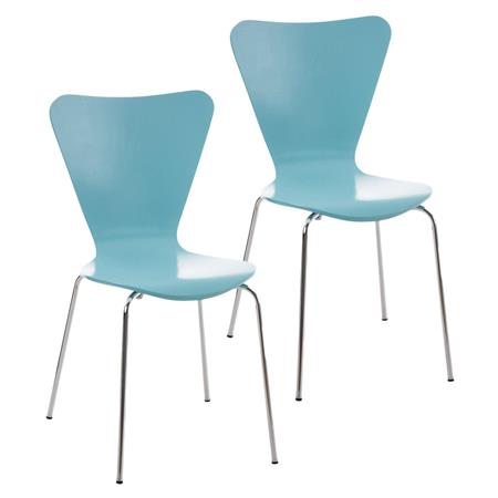 Set van 2 Vergaderstoelen HERCULES, Metalen Structuur, Stapelbaar, Kleur Blauw