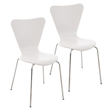 Set van 2 Vergaderstoelen HERCULES, Metalen Structuur, Stapelbaar, Kleur Wit