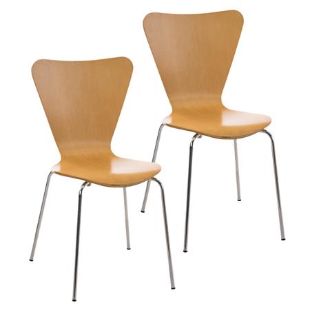 Set van 2 Vergaderstoelen HERCULES, Metalen Structuur, Stapelbaar, Kleur Beukenhout