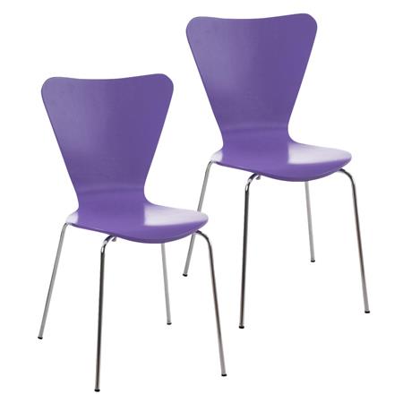 Set van 2 Vergaderstoelen HERCULES, Metalen Structuur, Stapelbaar, Kleur Paars