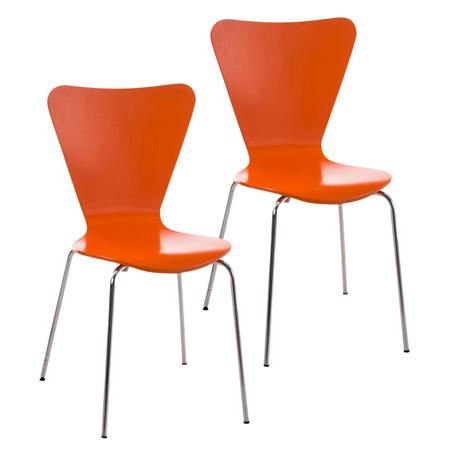 Set van 2 Vergaderstoelen HERCULES, Metalen Structuur, Stapelbaar, Kleur Oranje