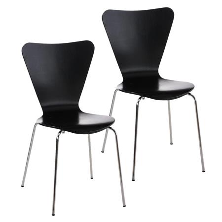 Set van 2 Vergaderstoelen HERCULES, Metalen Structuur, Stapelbaar, Kleur Zwart