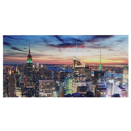 Wanddecoratie met verlichting LED NEW YORK, Afmetingen 100x50 cm