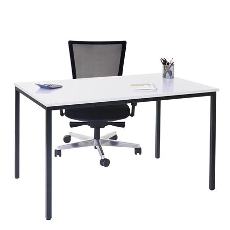 Bureau DEMI, Afmetingen 120x80x74,5 cm, Metalen Structuur en werkblad in hout kleur Wit