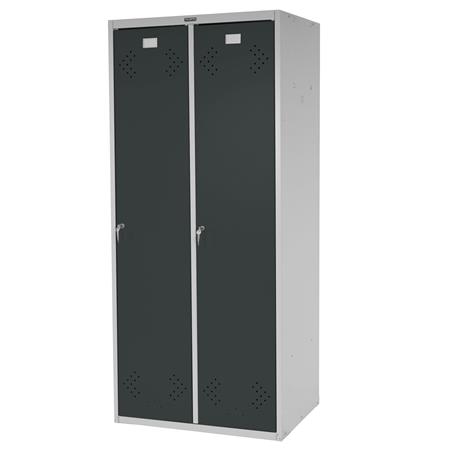 Metalen Locker FRIDA, 183x81x50 cm, 2 Deuren, Kleur Grijs Antraciet