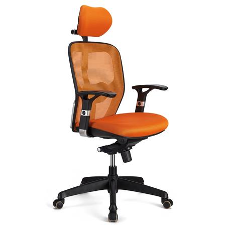 Ergonomische Bureaustoel FELIX PRO, Verstelbare Lendensteun, Gebruik 8h, Oranje