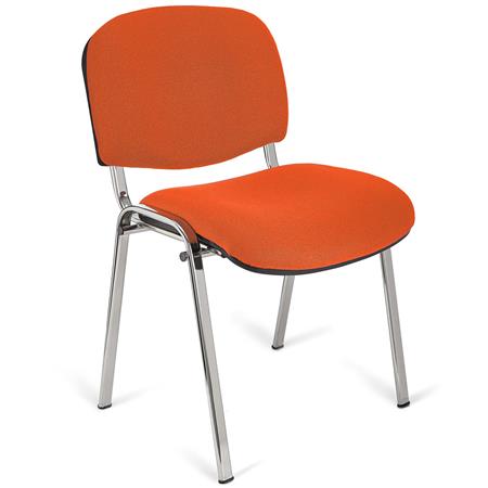 Vergaderstoel MOBY BASE, Comfortabel en Praktisch, Scherp Geprijsd, Kleur Oranje en Chromen Poten