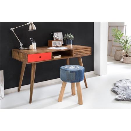 Bureau REPANG, Afmetingen 117x60x75 cm, in Hout, Kleur Rood/Eik