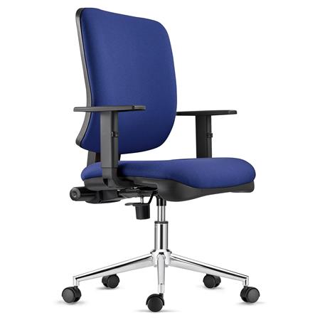 Ergonomische Bureaustoel DIEGO, Met Metalen Onderstel, Dikke Vulling, Kleur Donkerblauw 