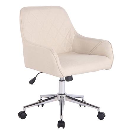 Bureaustoel DARRY STOF, Metalen Frame, met Stiksels, Beige