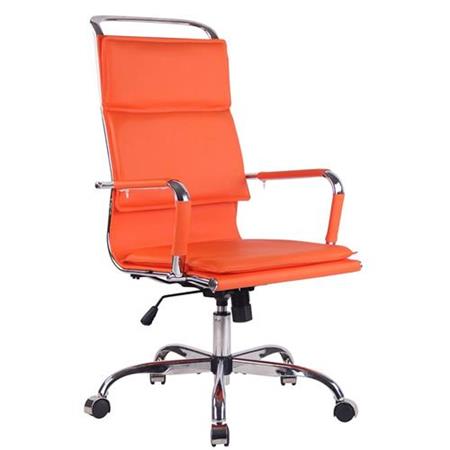 Bureaustoel QUEBEC, Elegant en Comfortabel, in Synthetisch Leder, Oranje