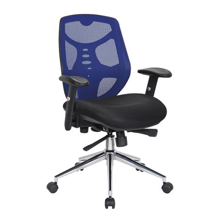 Ergonomische Bureaustoel  MANTRA, Zeer Comfortabele Rugleuning, Verstelbare Armleuningen, Gebruik 8 uur, Blauw