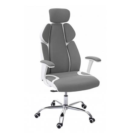 Bureaustoel TUCSON WHITE, Exclusief en Ergonomisch Ontwerp, Stoffen Bekleding, Kleur Grijs