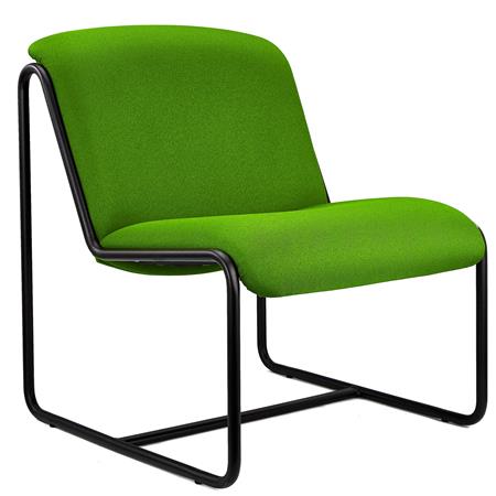 Vergaderstoel LIMA, Exclusief Ontwerp, Metalen Frame, Bekleed met Groene Stof