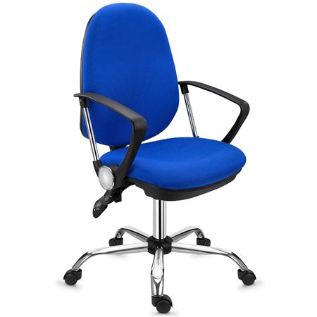 Bureaustoel ROMA, Verstelbare Rugleuning, Comfortabel en Robuust, Gebruik 8H, Kleur Blauw