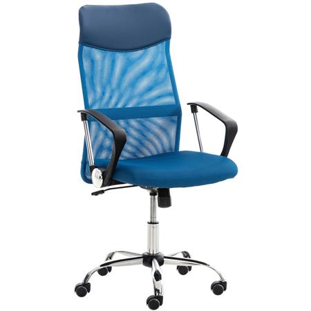 Bureaustoel ASPEN, Ademend Mesh, Gestoffeerde Zitting en Scherp Geprijsd, Kleur Blauw