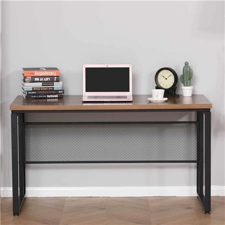 Bureau FESANI, 135x60x75 cm, Metalen frame en Houten blad in de kleur Walnoot