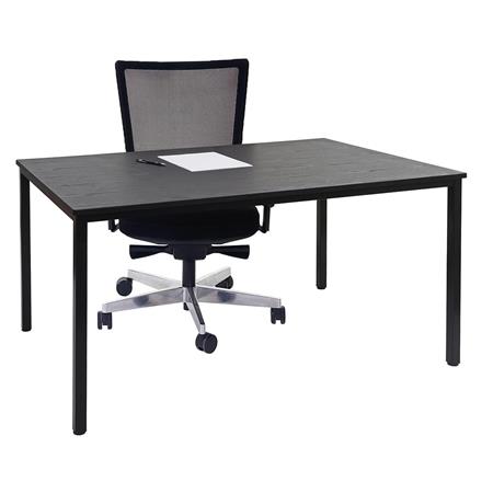 Kantoortafel DEMI, Afmetingen 120x80x74,5 cm, Metalen Structuur en Houten Werkblad, Kleur Zwart