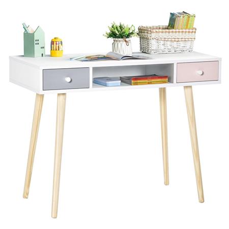 Bureau KOLORS, Met Lades, 110x85x86cm, in Hout, Kleur Wit 