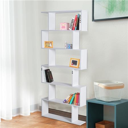 Boekenkast KEDER, Elegant ontwerp, 80x23x192cm, in wit hout