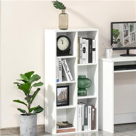 Boekenkast DONTOM, Modern Functioneel en Compact Ontwerp, 106x50x24 cm, van wit hout