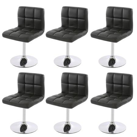 Set van 6 Keuken / Eetkamerstoelen GENUA, Draaibaar, Heel Comfortabel, Grijs