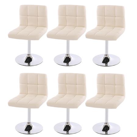 Set van 6 Keuken / Eetkamerstoelen GENUA, Draaibaar, Heel Comfortabel, Beige