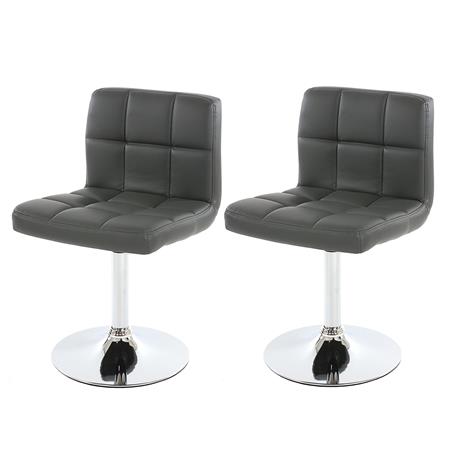 Set van 2 Keuken / Eetkamerstoelen GENUA, Draaibaar, Heel Comfortabel, Grijs