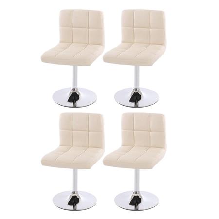 Set van 4 Keuken / Eetkamerstoelen GENUA, Draaibaar, Heel Comfortabel, Beige