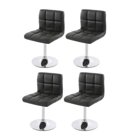 Set van 4 Keuken / Eetkamerstoelen GENUA, Draaibaar, Heel Comfortabel, Zwart