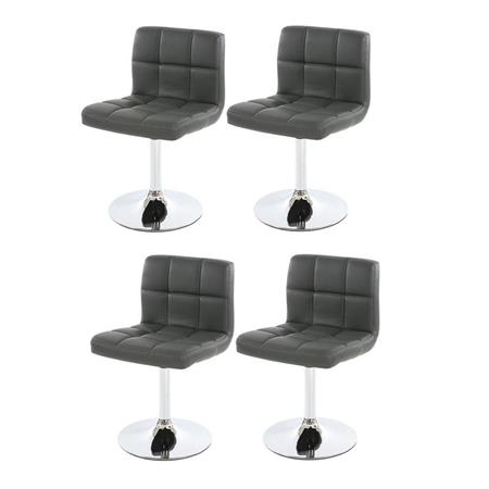 Set van 4 Keuken / Eetkamerstoelen GENUA, Draaibaar, Heel Comfortabel, Grijs