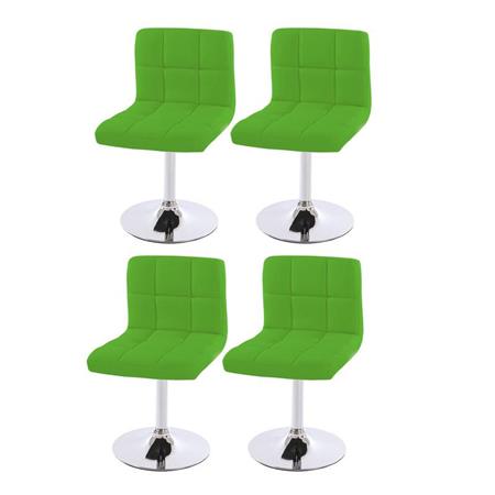 Set van 4 Keuken / Eetkamerstoelen GENUA, Draaibaar, Heel Comfortabel, Groen