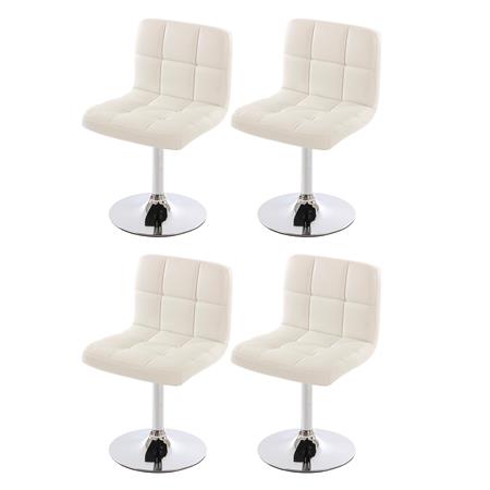 Set van 4 Keuken / Eetkamerstoelen GENUA, Draaibaar, Heel Comfortabel, Wit